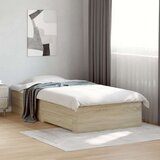 vidaXL Posteljni okvir s predali sonoma hrast 75x190 cm inženirski les | Shoptok.si