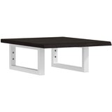  Zidna polica za umivaonik od čelika i masivne hrastovine Smeđa 40 x 50 x 2 cm | Shoptok.si