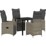  Set od 5 vrtnih stolova s jastučićima bež Poli Ratan | shoptok.hr