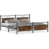 Metalni Kovinski posteljni okvir brez vzmetnice dimljen hrast 200x200cm, (21829647) | Shoptok.si
