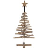 vidaXL Božićno drvce s stalakom Smeđa 120 cm Masivna tikovina | shoptok.hr