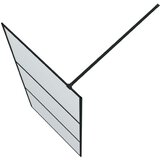 Pregrada za tuš crna 90 x 195 cm s mutnim staklom ESG | shoptok.hr