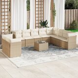 Maison Chic Seti vrtnega pohištva - Vrtna garnitura - Vrtni pohištvo set 11-delna z blazinami bež poli ratan, (21809764) | Shoptok.si