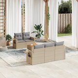 vidaXL 6-dijelni set vrtnih sofa s jastucima bež od poliratana | shoptok.hr