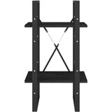 vidaXL Knjižna omara 2-nadstropna črna 40x30x70 cm trdna borovina | Shoptok.si
