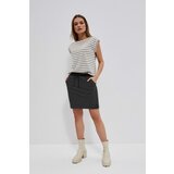 Marisse Cotton Striped Skirt L-Sc-3710 Black_L.Beige | shoptok.hr