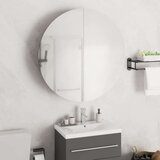 vidaXL kupaonski ormarić s okruglim ogledalom led bijeli 54x54x17 5 cm | shoptok.hr