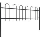  Vrtna ograda s obručem na vrhu Čelik 1603,5x60 cm Crna | shoptok.hr