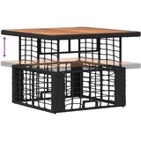  Vrtni set za objed 3 pcs Crna i Siva Poli Ratan i Drvo Akacije | shoptok.hr