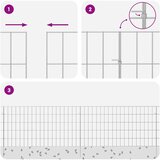  Ograda za vrt s kolčićima 12 pcs 95 x 50 cm Mesh Srebrna | shoptok.hr