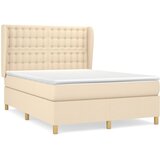  Krevet s oprugama i madracem krem 140x200 cm od tkanine | shoptok.hr