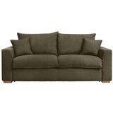 Bobochic Paris Zelena/smeđa sklopiva sofa od samta 225 cm Augustin – Cijene