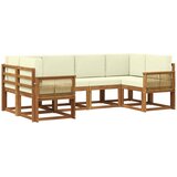 vidaXL Zunanja garnitura za sedenje z blazino 6 pcs Naravna in smetana, (5000281897) | Shoptok.si