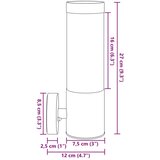  Zunanje Stenske Svetilke 2 kosi Črno Nerjaveče Jeklo IP44 | Shoptok.si