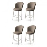 Hanah home set 4 barske stolice alte cappuccino chrome Cene