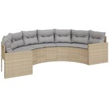 Vrtna sofa sa stolom i jastucima polukružna bež od poliratana | shoptok.hr
