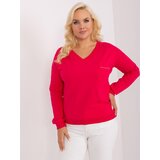 Fashion Hunters Red plus size blouse with pocket Cene