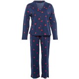 Trendyol Curve Navy Blue Heart Knitted Pajamas Set Cene