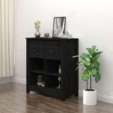  Komoda crna 70 x 35 x 80 cm od masivne borovine Cijene