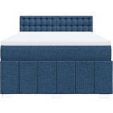 vidaXL Box spring postelja z vzmetnico modra 160x200 cm blago, (21307160) | Shoptok.si