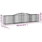  Lučne gabionske košare 3 kom 400x50x80/100 cm pocinčano željezo | shoptok.hr