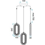 Toolight Viseća stropna LED lampa G173-3CP gold | shoptok.hr