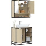 vidaXL 2-dijelni set kupaonskog namještaja boja hrasta sonome drveni | shoptok.hr