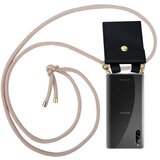 Cadorabo Združljivo s Sonyjem v Pearly Rosegoldu - Silikonski zaščitni pokrov z zlatimi obroči, kabelskim pasom in snemljivim ohišjem, (20583697) | Shoptok.si
