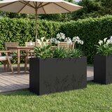  Vrtna saksija Crna 80 x 30 x 49 cm Čelična vrata | shoptok.hr