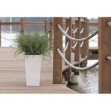 Prosperplast Urbi Square DURS200-S449 visoka posoda za cvetje z vložkom 11,4 L, 19,5 &amp;times; 19,5 &amp;times; 37,5 cm &amp;ndash; bela Slike