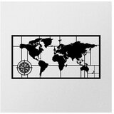 Wallity Zidna dekoracija Mapa svijeta 7, 121x60cm, Crna | Eponuda.ba