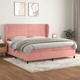The Living Store Box spring postelja z vzmetnico roza 200x200 cm žamet - Box Spring Postelja, (21493468) | Shoptok.si