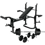  Klupa za dizanje utega sa stalkom i setom utega 60 5 kg | shoptok.hr