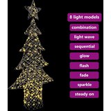 vidaXL Božično drevo med 240 LED Toplo bela 180 cm Ratan | Shoptok.si
