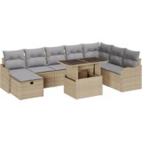 vidaXL 9-dijelni vrtni kauč set s jastuком bež poli ratan | shoptok.hr