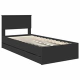  Krevetna konstrukcija Crna 90 x 190 cm Inženjersko Drvo | shoptok.hr