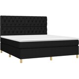 box spring s madracem LED crni 160x200 cm od tkanine | shoptok.hr