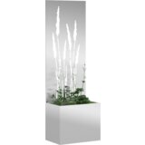 vidaXL Vrtno korito z dekorativno ploščo Srebrna 50 x 140 cm | Shoptok.si