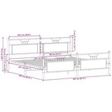 Metalni Kovinski posteljni okvir brez vzmetnice dimljen hrast 200x200cm, (21829647) | Shoptok.si