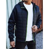 DStreet Men's transitional quilted jacket with hood dark blue | shoptok.hr