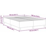  Krevetna platforma Krema 140 x 190 cm Kordura tekstil | shoptok.hr