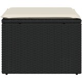  Vrtni tabure s jastukom crni 55 x 55 x 37 cm od poliratana | Eponuda.com