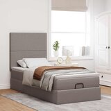  Otomanski okvir kreveta s madraca smeđesivi 80x200cm od tkanine | shoptok.hr