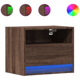 Maison Chic Stenski Dvo delni komplet Nočne omarice - Nočne mize z LED lučkami rjavi hrast, (21688664) Cene