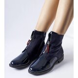 Gemre Navy insulated patent ankle boots Belvedere | Shoptok.si
