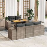 vidaXL 6-dijelni set vrtnih sofa od poliratana s jastucima sivi | shoptok.hr