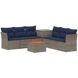  Set sofe 8 kom. Siva i tamnoplava Poli Rattan i čelik | shoptok.hr