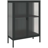  Komoda crna 75 x 35 x 105 cm od stakla i čelika | shoptok.hr