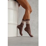 Milena Womens socks with the inscription Just Relax brown Cene