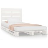  Posteljni okvir bel 75x190 cm trdna borovina 2FT6 | Shoptok.si